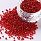 12/0 Glass Seed Beads, Silver Lined Round Hole, Round, Red, 2mm, Hole: 1mm, about 6666pcs/100g