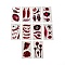 10Pcs 10 Style Halloween Horror Realistic Bloody Wound Scar Removable Temporary Water Proof Tattoos Paper Stickers, Rectangle, FireBrick, 10.5x6x0.03cm, 10 style, 1pc/style, 10pcs/set