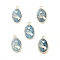 Natural Apatite Pendants, Oval Charms with Golden Brass Edge, 22x13x3~5.5mm, Hole: 1.8mm