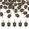 Nbeads 40Pcs Printed Alloy Pendants, with Enamel, Tortoise, Light Gold, Black, 23.5x14x4.5mm, Hole: 1.6mm