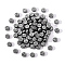 CCB Plastic Beads, Flat Round with Random Mixed Letters, Gunmetal, 7x4mm, Hole: 1.4mm, about 100pcs/bag