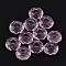 Glass European Beads, Large Hole Beads, No Metal Core, Rondelle, Pink, 14x8mm, Hole: 5mm