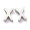 Tarnish Resistant 304 Stainless Steel Charms, Alphabet, Stainless Steel Color, Letter.X, 8x6x3mm, Hole: 1.8mm