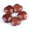 Synthetic Goldstone Healing Stones, Heart Stones, Pocket Palm Stones for Reiki Balancing, 30x30mm