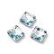 Glass Rhinestone Cabochons, Point Back & Back Plated, Faceted, Square, Light Azore, 5x5x2mm