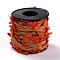 DIY Wreath Foliage Green Leaves Ribbon Decorative, Artificial Leaf, for Home Wall Garden Party Decor, Orange Red, 24x1.5mm, 10m/roll