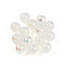 Electroplate Pearlized Glass Pearl Beads, Iridescent, Round, Floral White, 10x10mm, Hole: 1.2mm, about 346pcs/Pound