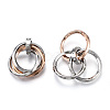 Ion Plating(IP) 201 Stainless Steel Interlocking Ring Pendants STAS-N099-01RG-2
