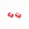 FGB 2-Hole Baking Paint Transparent Glass Seed Beads SEED-S031-M-254-2