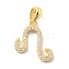 925 Sterling Silver Micro Pave Clear Cubic Zirconia Pendants STER-Z012-06G-01-1
