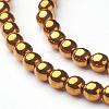 Non-Magnetic Synthetic Hematite Beads Strands G-G091-3mm-1-1
