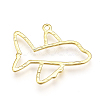 Rack Plating Alloy Open Back Bezel Airliner Pendants X-PALLOY-Q351-36G-FF-2