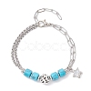 2Pcs 2 Styles 304 Stainless Steel Multi-layered Bracelets BJEW-JB12234-3