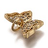 Brass Micro Pave Clear Cubic Zirconia Charms ZIRC-B002-47G-3