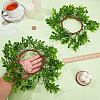 2Pcs Cloth Artificial Leaf Candle Rings Wreath AJEW-SP0004-47B-3