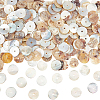300Pcs Flat Round Natural Akoya Shell Beads SHEL-PA0001-09-1