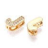 Brass Micro Pave Clear Cubic Zirconia Beads KK-T071-17G-J-2