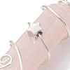 Natural Rose Quartz Double Terminal Pointed Pendants PALLOY-JF02673-03-2