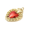 Rack Plating Brass Enamel Pendants KK-S372-01G-07-2