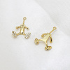 Brass Micro Pave Clear Cubic Zirconia Body Head Pins BAPE-PW0002-23C-01-1