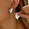 Brass Heart Stud Earrings HE1706-1