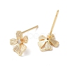 Brass Micro Pave Cubic Zirconia Stud Earring Finding KK-C028-09G-2