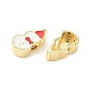 Christmas Brass Enamel Beads KK-I474-G09-2