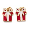 Real 18K Gold Plated Brass Enamel Pendants KK-A154-16G-2