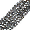 Electroplate Transparent Glass Beads Strands EGLA-J025-F17-01-1
