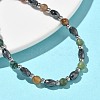Natural Indian Agate & Non-magnetic Synthetic Hematite Beaded Bracelets for Women BJEW-Z148-01P-01-4