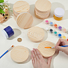 Flat Round Unfinished Wood Slice WOOD-WH0029-190A-3