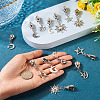 18Pcs 9 Styles Alloy Replacement Zipper Sliders with Sun Moon Star Charms HJEW-TAC0088-6