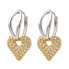Brass Micro Pave Clear Cubic Zirconia Hoop Earrings EJEW-D322-08PG-01-4