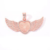 Alloy Pendant Cabochon Settings PALLOY-S107-002RG-RS-1