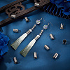200Pcs Iron Folding Crimp Ends IFIN-GA0001-50C-5