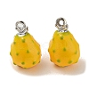 Real Platinum Plated Brass Enamel Charms KK-R152-16P-1