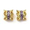 Brass Micro Pave Cubic Zirconia Beads KK-B142-06G-03-1
