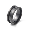 201 Stainless Steel Grooved Finger Ring RJEW-WH0004-32D-EB-1