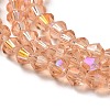 Transparent Electroplate Glass Beads Strands GLAA-F029-4mm-D15-3