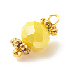 Electroplate Glass Beads Pendant PALLOY-JF01344-04-4