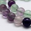 Natural Rainbow Fluorite Bead Strands G-P255-01-10mm-3
