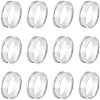 12Pcs Stainless Steel Grooved Finger Ring Settings STAS-UN0038-94D-1