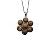 Natural Picture Jasper Flower Pendant Necklaces FO7861-9-1