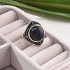 Natural Sodalite Adjustable Rings G-P560-03AS-10-3