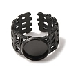 Woven Bezel 304 Stainless Steel Cuff Ring Components SA-CBAD8FA-01EB-02-2