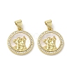 Brass Micro Pave Clear Cubic Zirconia Pendants KK-I708-03A-G-1