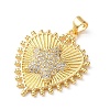 Brass Micro Pave Clear Cubic Zirconia Pendants CU-CBA03AF-10C-G-2