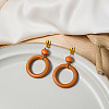 Wood & Brass Dangle Stud Earrings WGD57B9-07-1