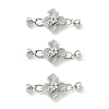 SHEGRACE Brass Micro Pave Clear Cubic Zirconi Fold Over Clasps XGRQ6B427-888P-1