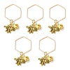 Alloy Bees and Iron Bell Pendant Decoration HJEW-JM01307-01-1